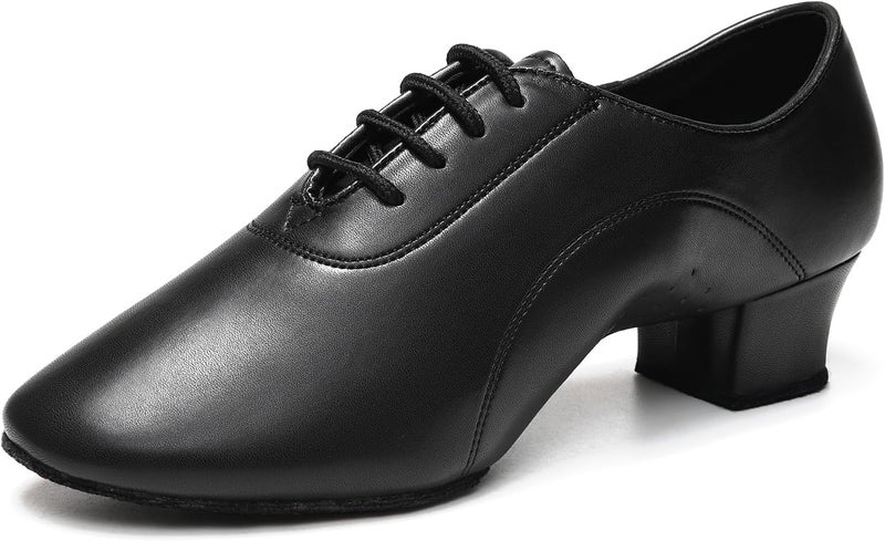 HROYL Little Boy Big Kids Men Latin Dance Shoes Leather lace-up Ballroom Shoes Tango Salsa Performence Practice Dance Shoes Z-238 - Image 1